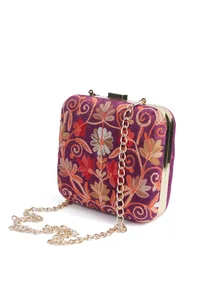 Purple Velvety box clutch image 4