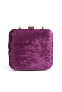 Purple Velvety box clutch image 5