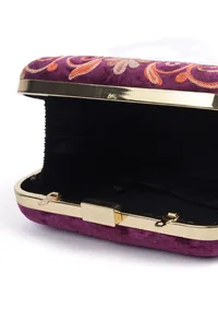 Purple Velvety box clutch image 6