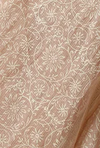 Set of 3: The Kingly Beige Kota Dupatta matched with The Flawless White Kota Kurta and WhitePant image 5