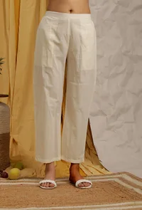 off white cotton schiffli dress image 5