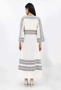 Cotton Dress With Blue Cross Stitch Embroidery image 3