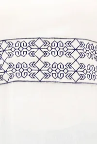 Cotton Dress With Blue Cross Stitch Embroidery image 4