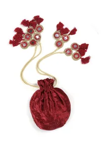 Crimson Red Potli Bag image 3