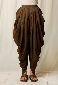 Mehendi Cotton Slub Dhoti Pants image 1