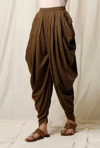 Mehendi Cotton Slub Dhoti Pants image 2