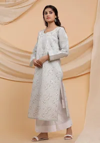 Enamel Grey Chikankari Kurta image 2