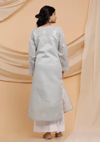 Enamel Grey Chikankari Kurta image 3