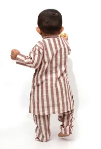 Set of 2 - Noddy Dusky Red Stripes Kurta Pajama image 4