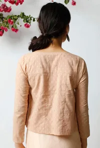 The Serene Peach Cotton Blouse image 2