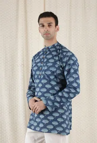 Nabhas Cotton Indigo Short Kurta image 2
