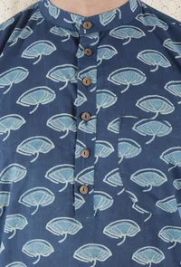 Nabhas Cotton Indigo Short Kurta image 5