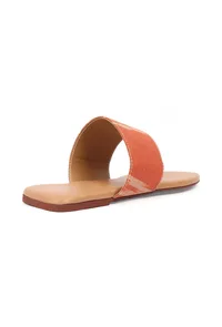 Red & Tawny Brown Ikat One toe Cruelty Free Leather Flats image 6