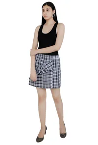 Grey Cotton Gamcha Short SKirt image 1
