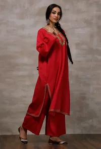 Red Pure Woollen Phiran image 2