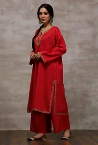 Red Pure Woollen Phiran image 3