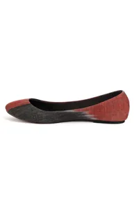 Red and Black Ikat Cruelty Free Leather Flat Ballerinas image 5