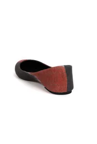 Red and Black Ikat Cruelty Free Leather Flat Ballerinas image 6