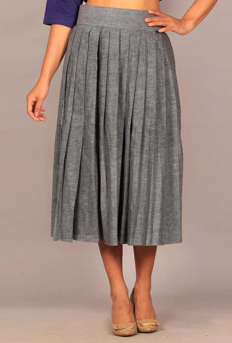 Grey pleated  skirt