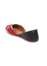 Scarlet Red Floral Tili Aari Embroidery Jutti image 5