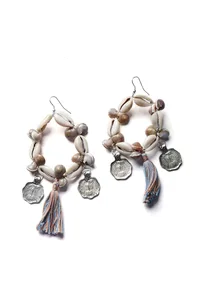 Seashell And Coin Hoops Earrings image 2