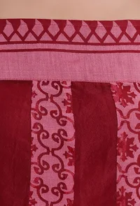 Carmine Red Kalidar Brasso Organza & Plain Organza Flared Slip Kurta image 5