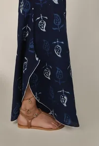 Indigo Bagru Leaf Print Palazzo image 4