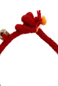 Set of 2: Red Embellishments German Silver Thread Anklet image 4