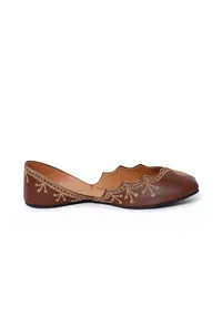 Brown Cutwork gold emroidered jutti image 4