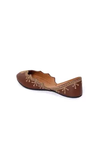 Brown Cutwork gold emroidered jutti image 5