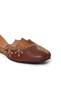Brown Cutwork gold emroidered jutti image 6