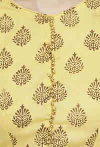 Yellow Cotton  Hand-Block Printed Blouse image 5