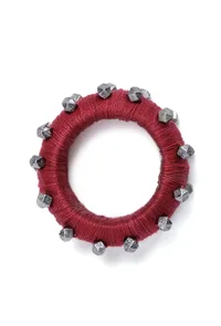 Scarlet Red Thread Wooden Bangles image 3
