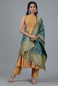 Cerulean & Sapphire Blue Bandhani Brocade Dupatta image 2
