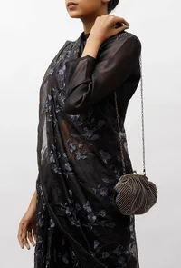 Saira Black Embellished Clutch Bag image 1