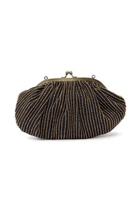 Saira Black Embellished Clutch Bag image 4