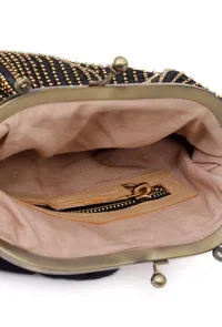 Saira Black Embellished Clutch Bag image 6