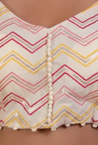Off White Color Cotton Sitara work Blouse image 5