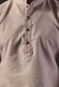 Grey Silk Kurta with Cotton Pyjama image 5