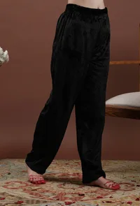 Zalima Solid Black Narrow Fit Pants image 2