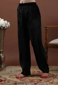 Zalima Solid Black Narrow Fit Pants image 3