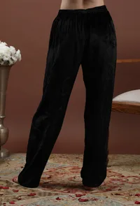 Zalima Solid Black Narrow Fit Pants image 4