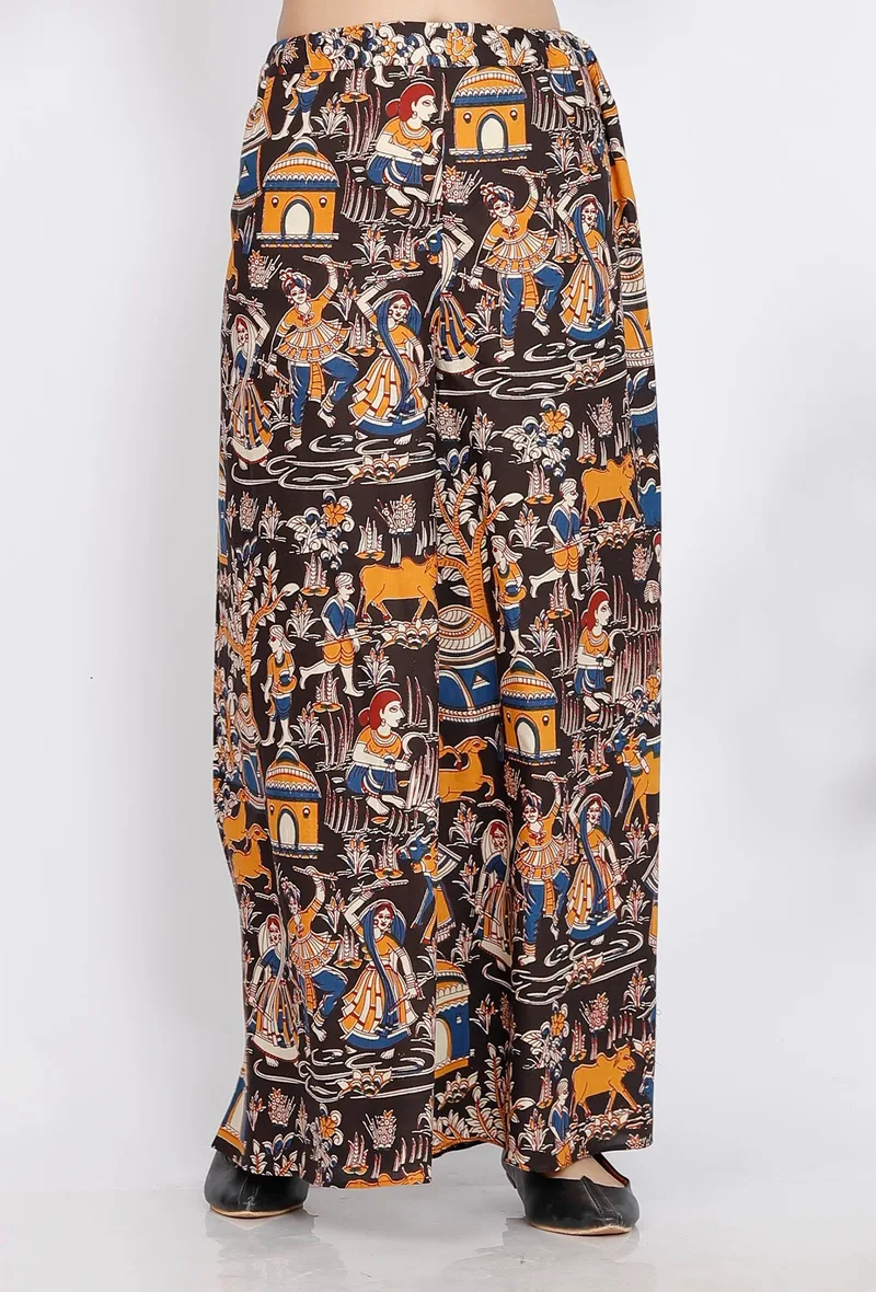 Multicolor Kalamkari Printed Pallazo