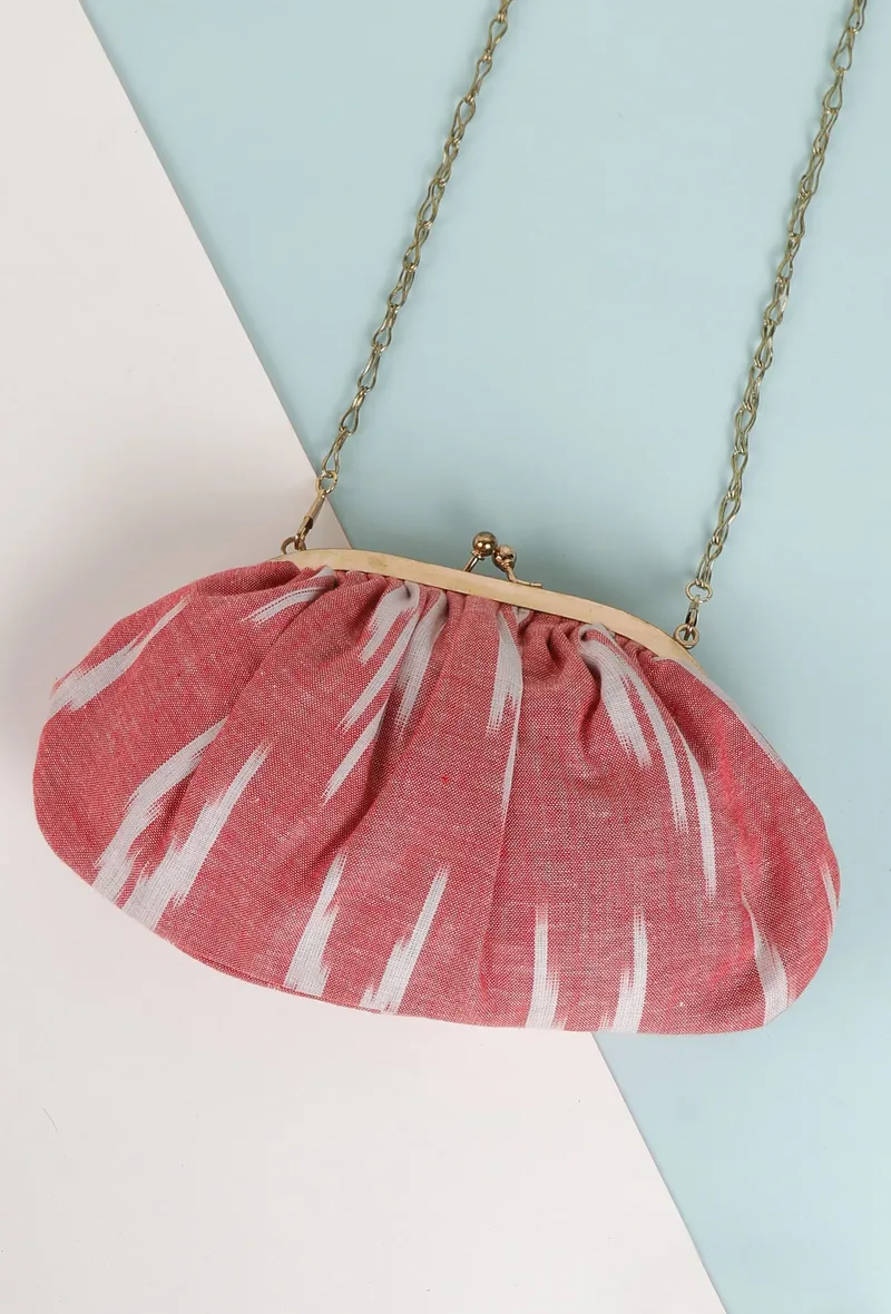Taffy Pink Ikat Clutch Bag