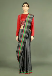 Maroon Modal Silk Ajrakh Blouse image 2