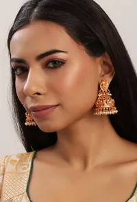 Temple Treasure Matte Jhumkas image 1