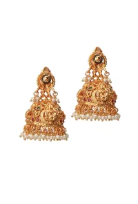 Temple Treasure Matte Jhumkas image 3