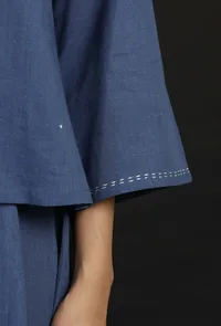 Prussian Blue Cotton Top and Solid Pallazo image 6