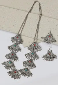 Chandbali Cascade Necklace image 1