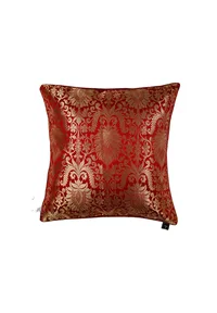 Set Of 2:Deep Red Brocade Cushion Covers image 2